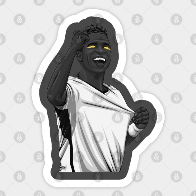 Vinicius Jr. Black and White Version. Sticker by Aldduardo